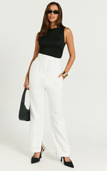 Rogers Pants - High Waisted Pants in Off White
