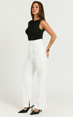 Rogers Pants - High Waisted Pants in Off White