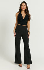 Roschel Pants - High Waisted Flared Pants in Black