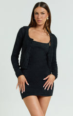 Rosie Mini Dress - Knitted Dress in Black