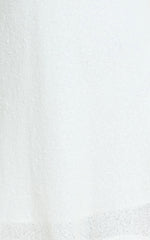 Rowella Mini Dress - Faux Feather Bell Sleeve Dress in White