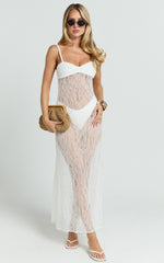 Safiya Maxi Dress - Sweetheart Lace A Line Dress With Slip in White