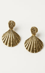 Schiffer Shell Drop Earrings in Gold
