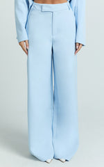 Selena Pants - High Waisted Wide Leg Tailored Pants in Baby Blue