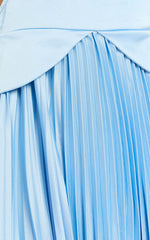 Shay Maxi Dress - Sweetheart Cut Out Pleated Dress in Blue