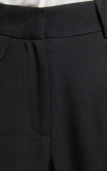 Suri Cropped Pant - High Waisted Tapered Tailored Pant With Pocket Detail in Black