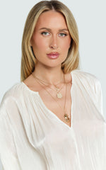 Sybil Multi Layer Charm Necklaces in Gold