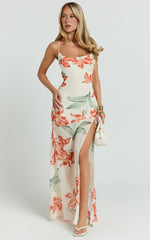 Talia Maxi Dress - Cowl Neck Low Back Dress in Vintage Orchid