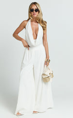 Tamara Pants - High Elasticated Waist Wide Leg Pants in White