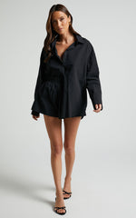 Terah Shirt - Button Up Shirt in Black