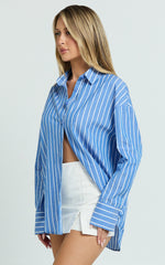 Terah Shirt - Button Up Shirt in Blue Stripe