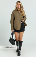 Terah Shirt - Button Up Shirt in Khaki