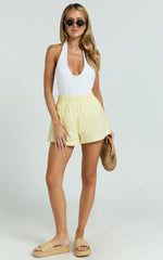 Terah Shorts - High Waisted Shorts in Butter Yellow