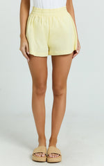 Terah Shorts - High Waisted Shorts in Butter Yellow