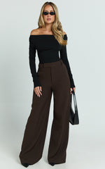 Tisdale Top - Boat Neck Long Sleeve Top in Black