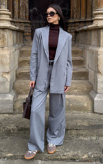 Hope Pants - Wide Leg Tailored Pants in Grey